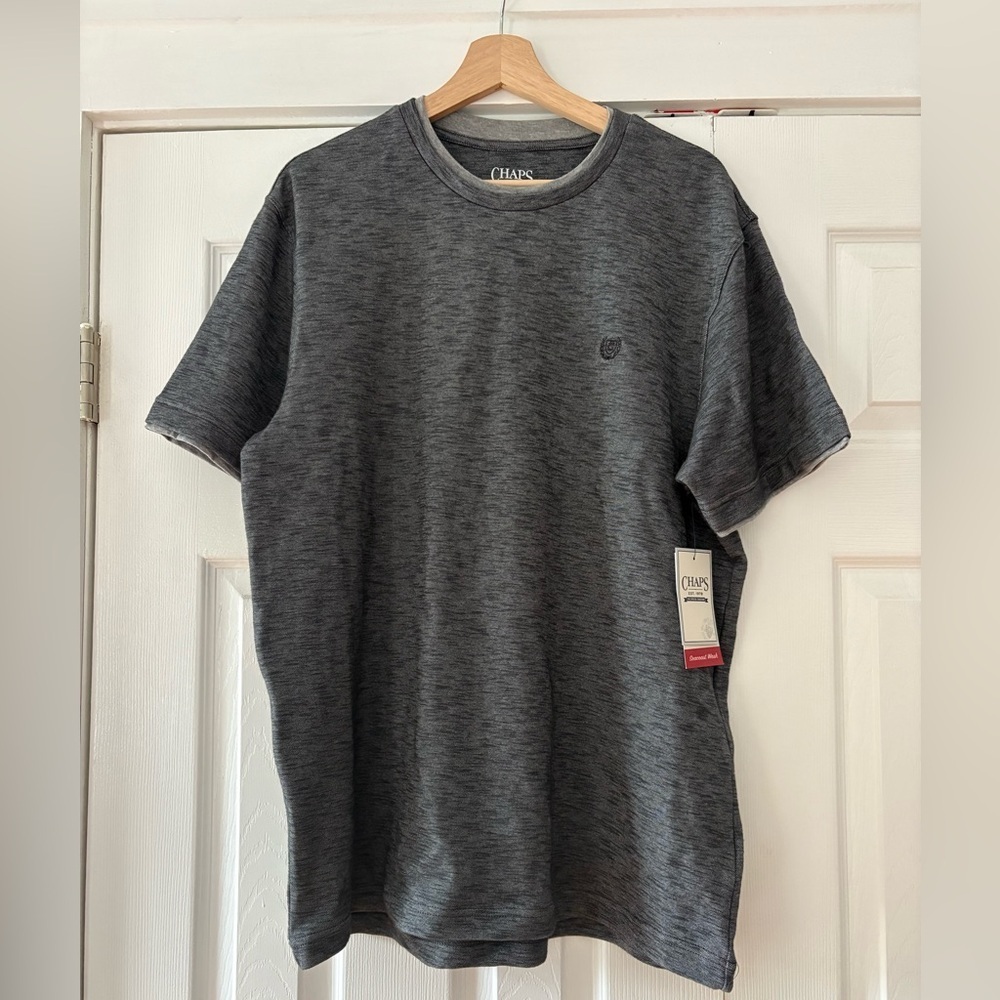 Chaps Grey Double Layer Tee‎ Size Large NWT